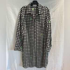 NWOT - Trina Turk silk tunic, black and white, size 14